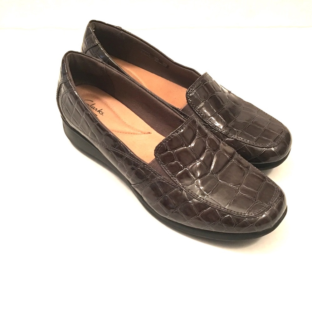 Clarks Collection Croc Print Slip On Loafers